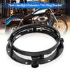7inch Electroplated Black Headlight Extension Trim Ring Bracket Motorcycle