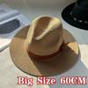 Grand Chapeau Panama en Paille 60cm Chapeau Tressé en Paille Pliable Grande Taille Hommes Jazz Femmes Protection Solaire Chapeau Ombrage Soleil