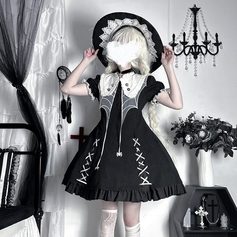 Spider Witch Lolita Original Daily Witch Short-sleeve Dress OP Dress