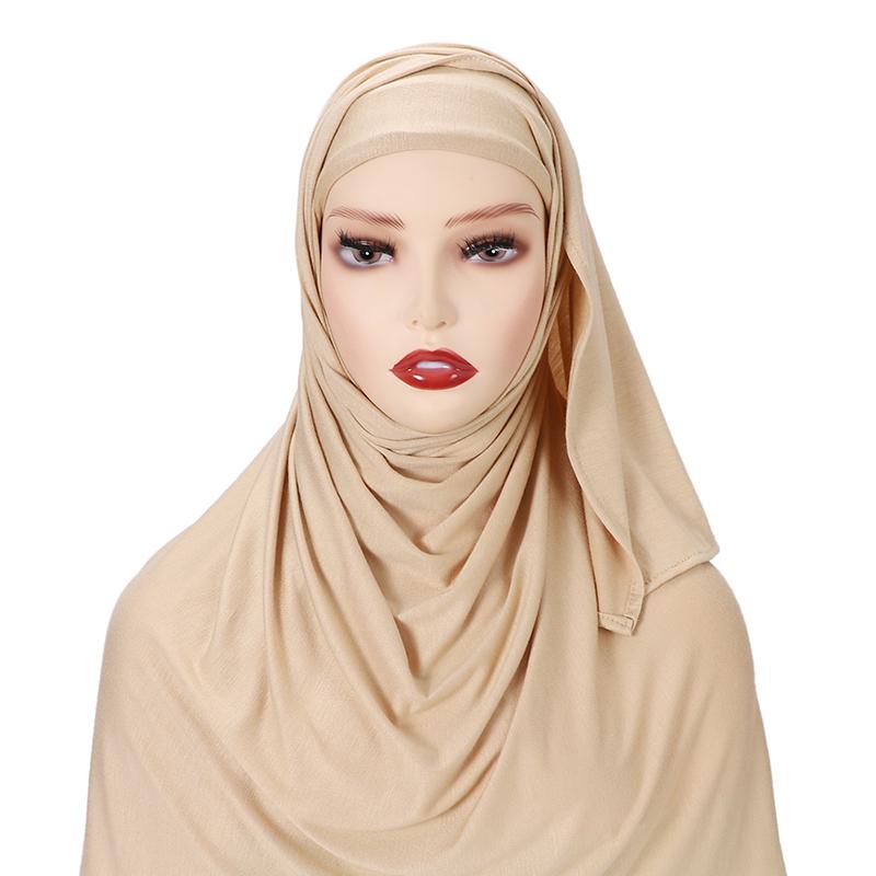 Muslim Pin Free Instant Jersey Hijab Women Jersey Bonnet Islam Shawls And Wraps Bonnet Hijab Underscarf Cap Foulard Femme