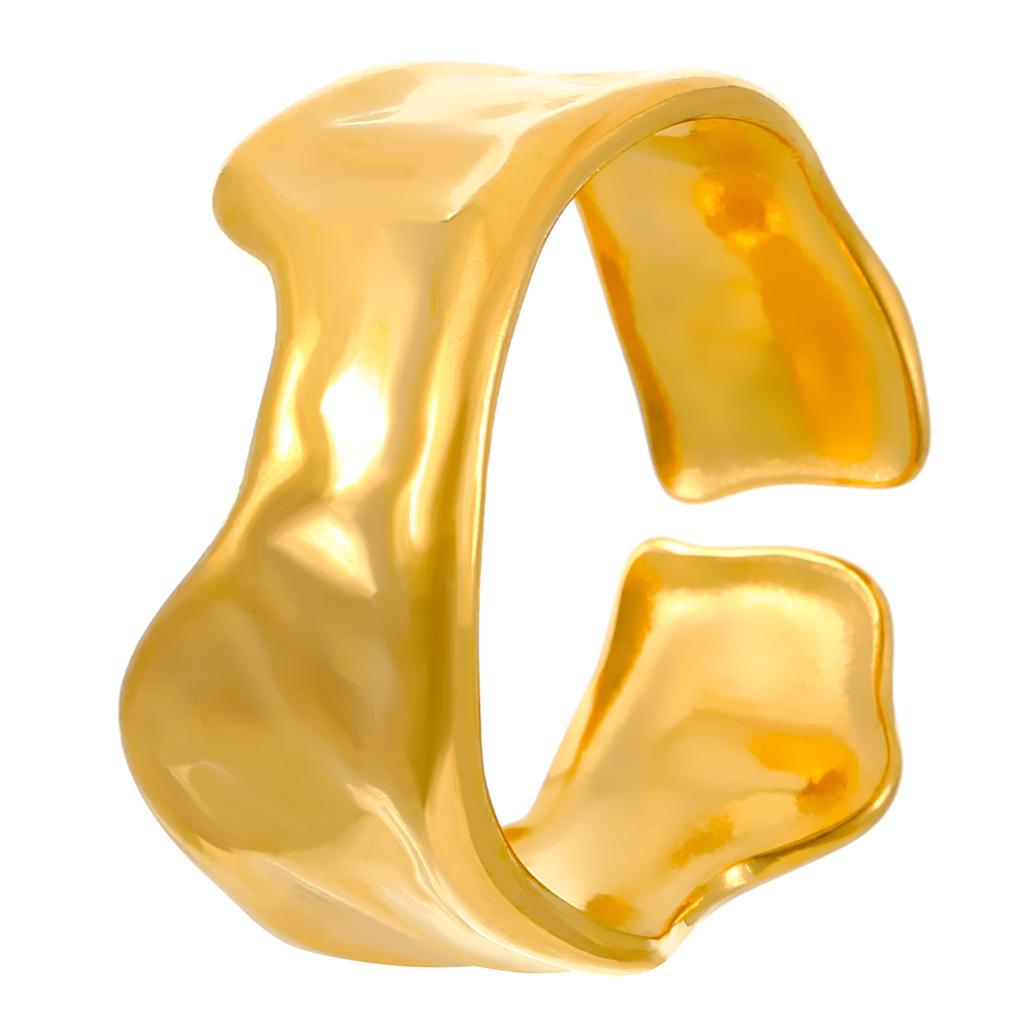 Niche design sense open index finger wide face ring women ins trendy fashion personality does not fade titanium steel accessories wholesale