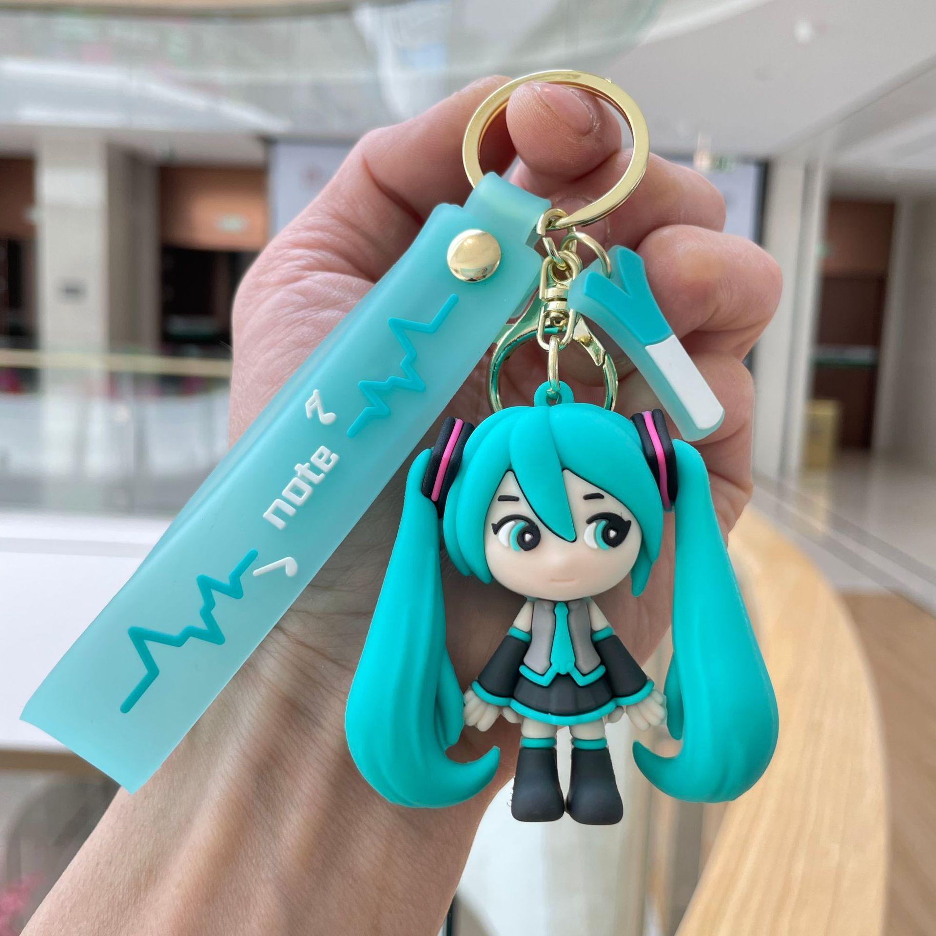 

Hatsune Miku Keychain Anime Doll Bag Pendant Animation Small Decoration Accessories Car Key Chain Backpack Charm Christmas Present