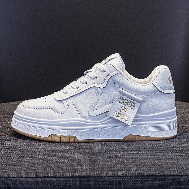 Mesh Weiße Schuhe für Damen Frühling und Sommer Neu Vielseitig Atmungsaktiv Leder Plateau Freizeitsneaker