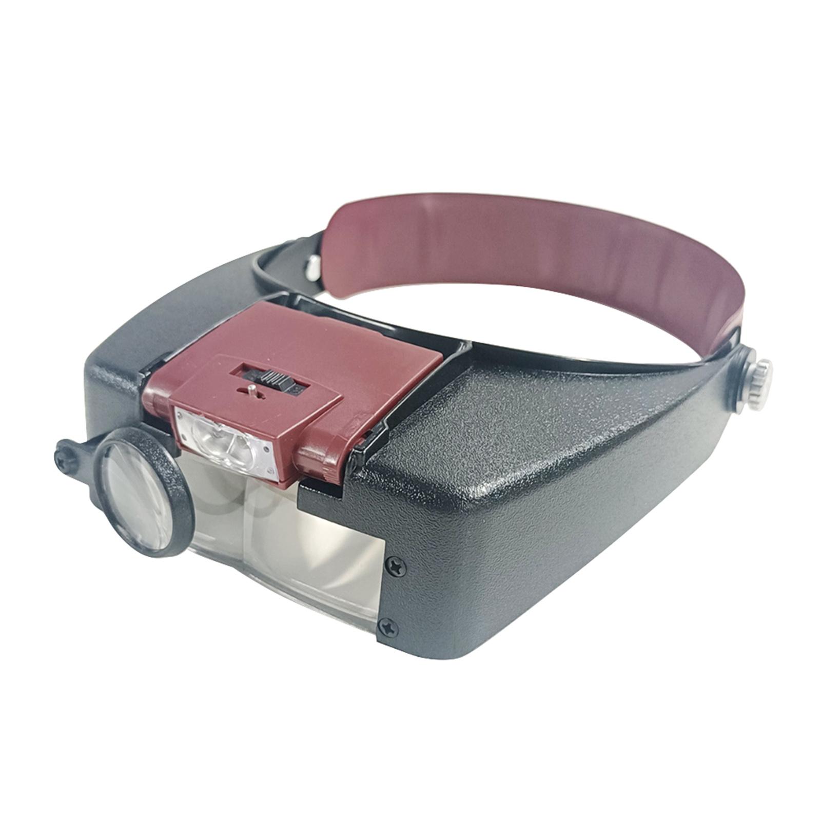 

10X Headband LED Magnifying Glasses Illuminated Adjustable Head Loupe Reading червоний