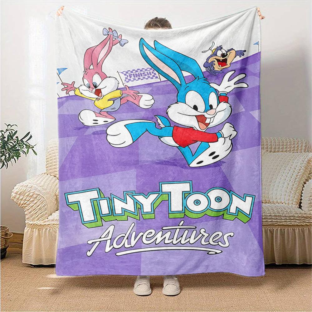 Tiny Toon Adventures Flannel Blanket Super Soft Warm Cozy Blanket For Sofa Bed Office Travel Allseason Home Decor Gift