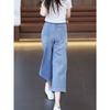 Women's Denim Wide Leg Pants Summer High Waist Oversized Loose Straight Leg Pants Cropped Pants