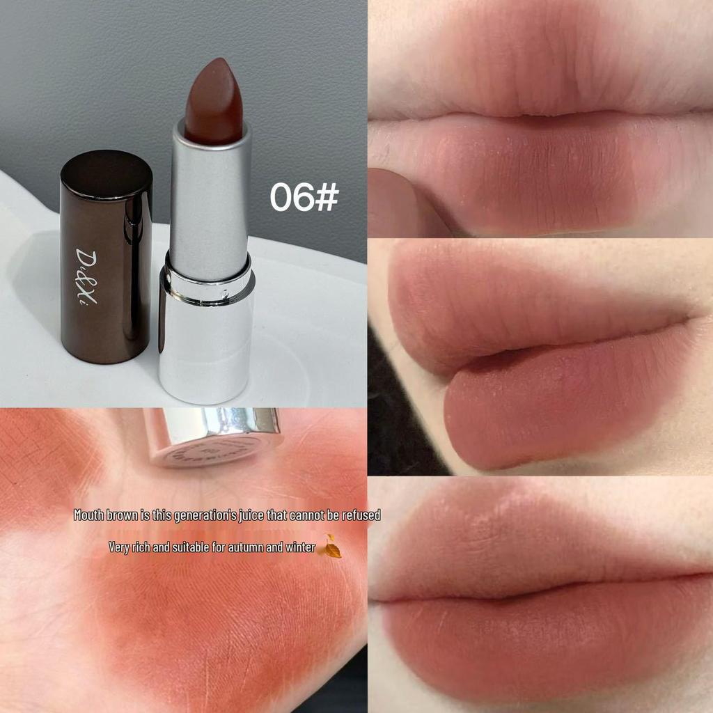 DIXI Amber Velvet Matte Lipstick – Long-lasting, High Pigment, Non-transfer, Whitening Lip Mud.