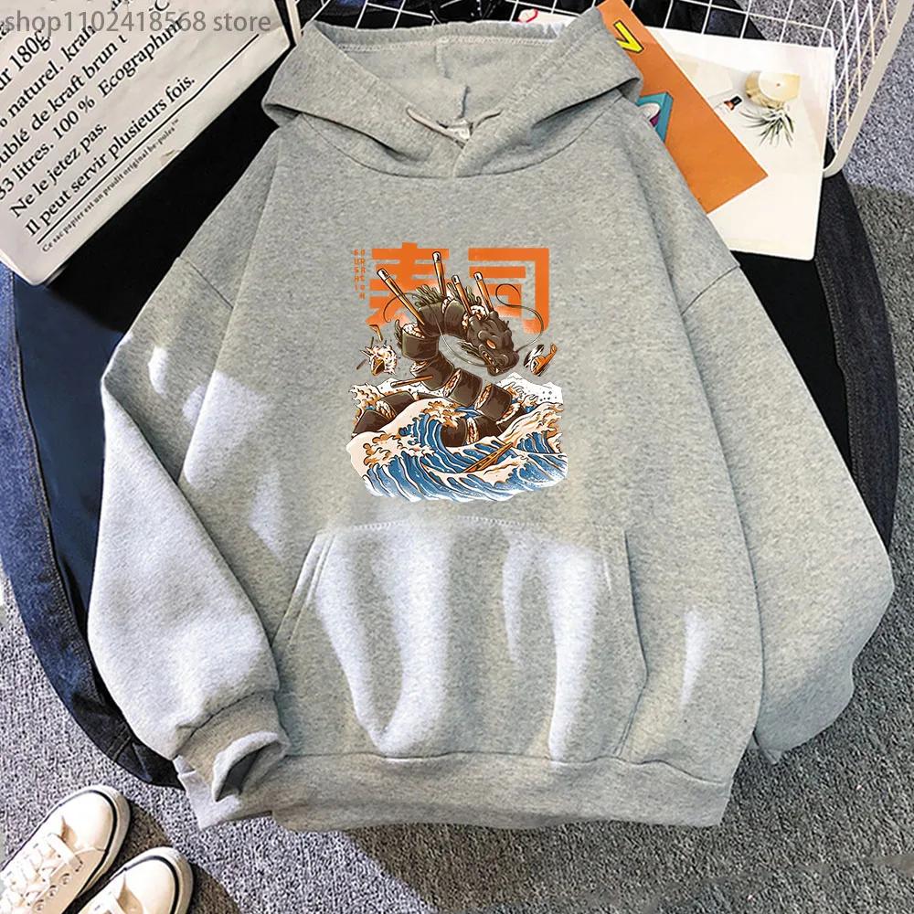 Great Sushi Dragon Hoodies Japanese Style Sweatshirt High Street Streetwear Women Clothing Men Pullover Y2k  Sudaderas