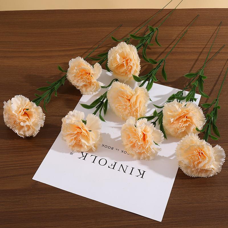 Carnation Silk Flower Bouquet For Home Office Wedding Decor Photography Prop