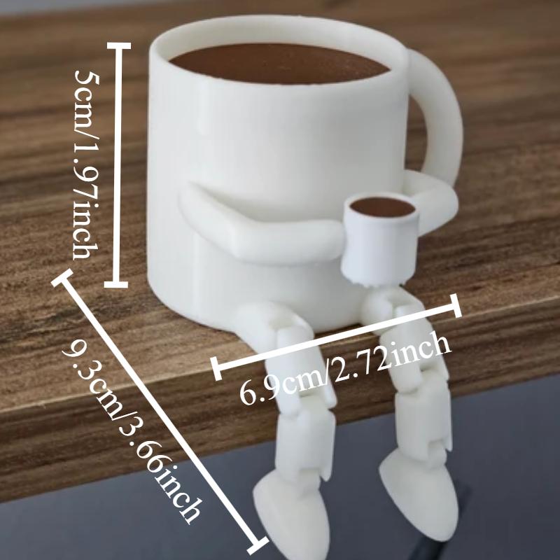 3D Printing Exquisite Movable Joint Coffee Cup Decoration Cute Brown Coffee Bean Decoration Suitable for Coffee Shop Living Room Decoration