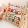 Trapezoidal Wooden Storage Rack Tape Storage Rack Creative Journal Material Collage Stationery Storage Rack