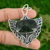 925 Silver Solar Moss Agate Stone Boho Wedding Anniversary Bezel Pendant Jewelry