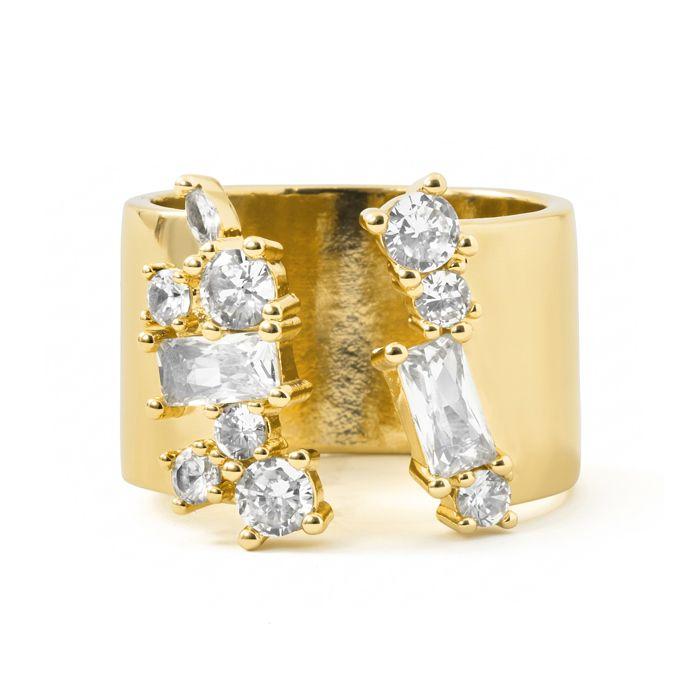 Anneau - LUXENTER - Legin - Or jaune 18 carats - Largeur 16 mm - Oxyde de zirconium