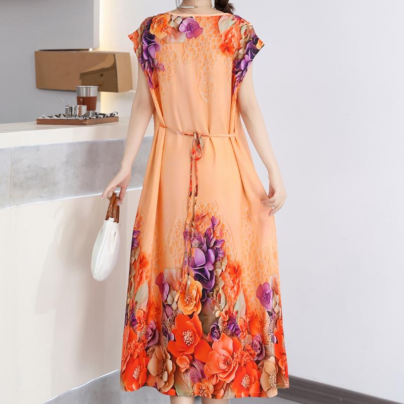 Elegant Summer Loose Dress Woman Clothing Casual Loose Plus Size Long Dresses