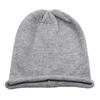 Hat Women's Autumn and Winter Beige Curled Knitted Hat European and American Solid Color Long Confinement Pile Baotou Hat Men