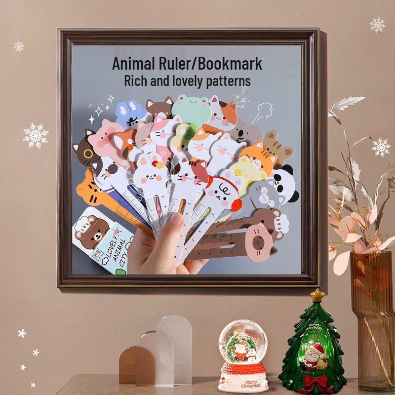 Cute Animal Cartoon Ruler Bookmarks: Fun Stationery Gifts for Primary Students