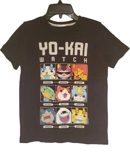 

New Yo-Kai Watch Characters Logo Black Cotton Gaming Toy Kids Medium Tee 150