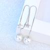 Pearl Earline, Earrings, Silver Stud Earrings, Women's Earrings, Long Style with Simple Temperament