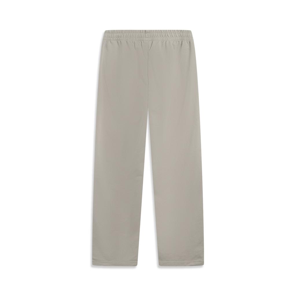 Li Ning Sports Lifestyle Series Outdoor Mid Waist Loose Straight Leg Logo Print Knitted Sports Pants Men Pants AKLVJ25-3