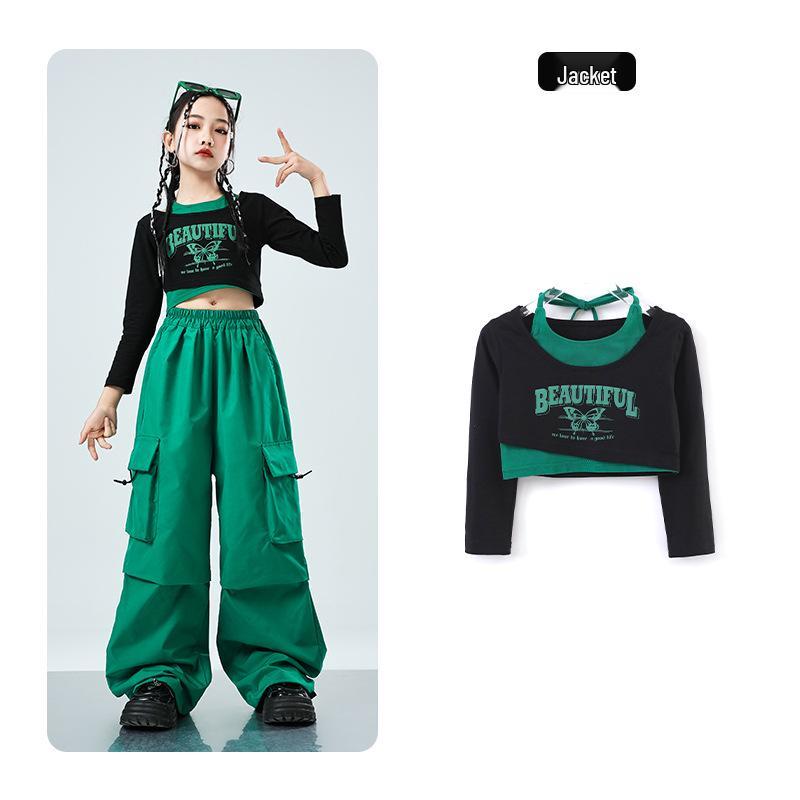 Girls' Trendy Street Dance Hip Hop Performance Outfit