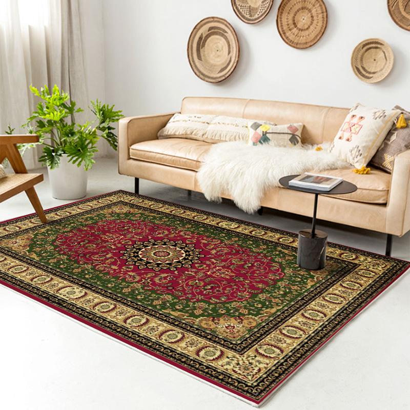 Retro Europäischer Teppich Wohnzimmer Große Fläche Dekoration Sofa Bereich Teppiche für Schlafzimmer Garderobe Rutschfeste Bodenmatten