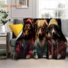 Cute Dog Samoye, Chihuahua, Husky, Koki Cartoon Soft Flannel Blanket for Beds Bedroom Sofa Picnic,Throw Blanket Outdoor Leisure