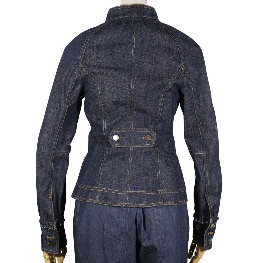 Louis Vuitton B Louis Vuitton Jeansjacke Logo Knopf Monogramm Vintage Baumwolle/Polyurethan Damen Gebraucht