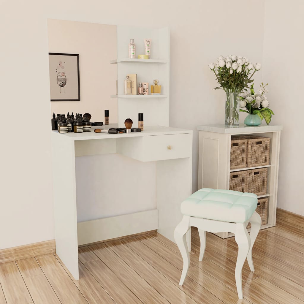 Makeup Table Particleboard 75 x 40 x 141 cm White