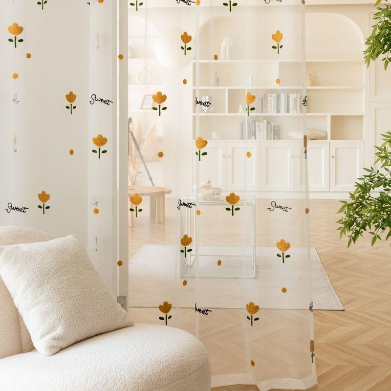 

Газовая занавеска с радужной вышивкой сахарных бобов - полупрозрачная для гостиной, спальни, декора балкона, шторы для гостиной 300*270CM