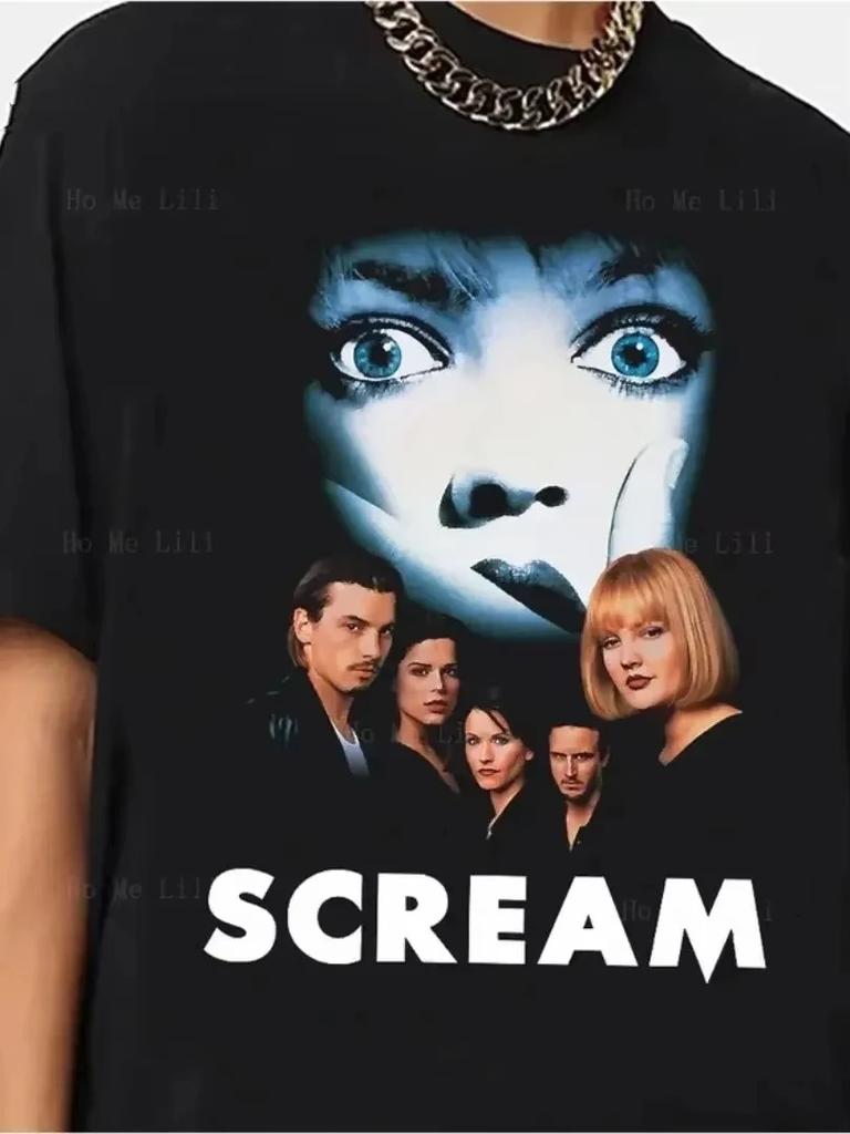 Tričko Scream Movie Pánské Dámské Letní Čistá Bavlna Oversized Streetwear Móda Gotické Prodyšné Krátký Rukáv Unisex Tričko