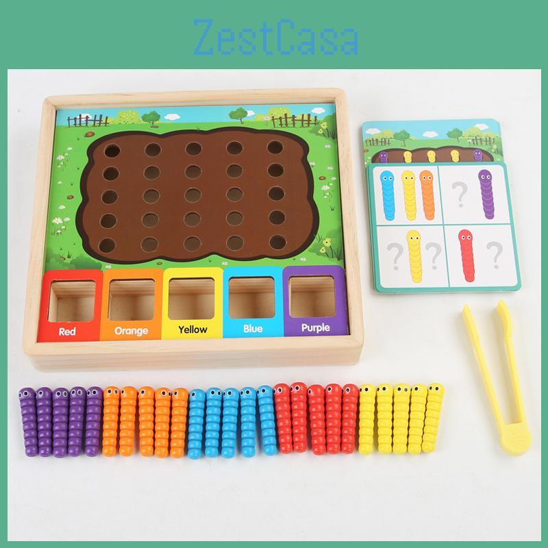 Wooden Color Matching Bug Catcher Card Game For Kids Development And Handeye Coordination