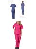 European and American Style Solid Color V-Neck Nursing Uniform Set for Women - Protective Two-Piece with Pockets