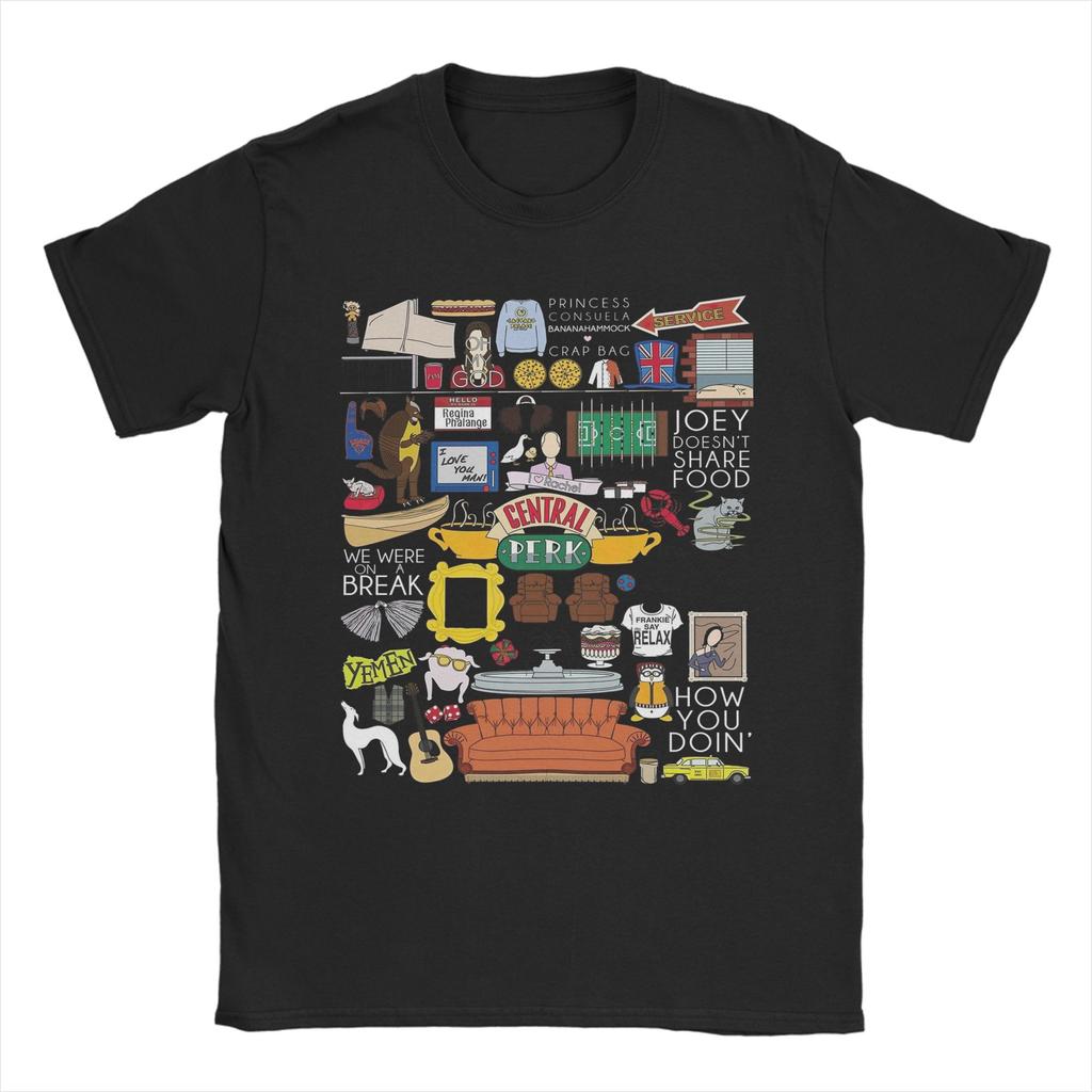 Hipster Funny Friends TV Show T-Shirt for Men Round Collar Cotton T Shirts  Short Sleeve Tees Birthday Gift Clothing