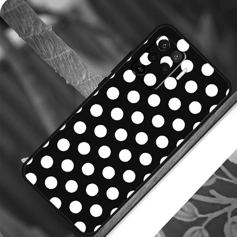 Black And White Polka Dot For OPPO A58 A78 A98 A54 A74 A94 A16 A76 A96 A5 A9 A52 A72 A79 A53S A15 A17 A57 A77 Case