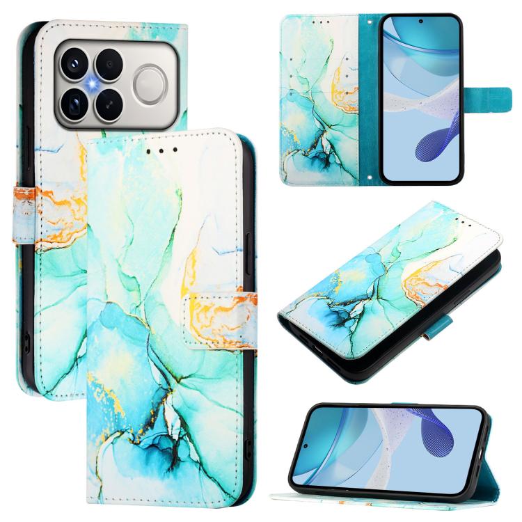 PT003 Marble Pattern Flip PU Leather Phone Case For Xiaomi Poco M8 Power 5G, Wallet Card Slot Kickstand Protective Cover