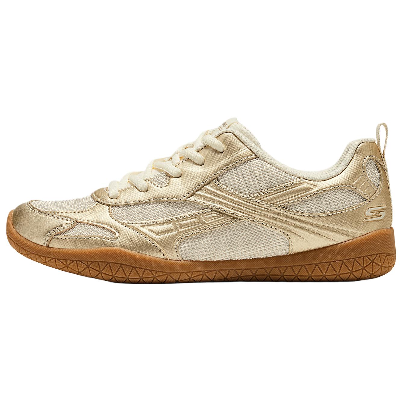 Skechers Bobs Sport Mesh PU Comfortable Durable Low-Top Sneakers Women sneakers Gold 117821-GLD 35