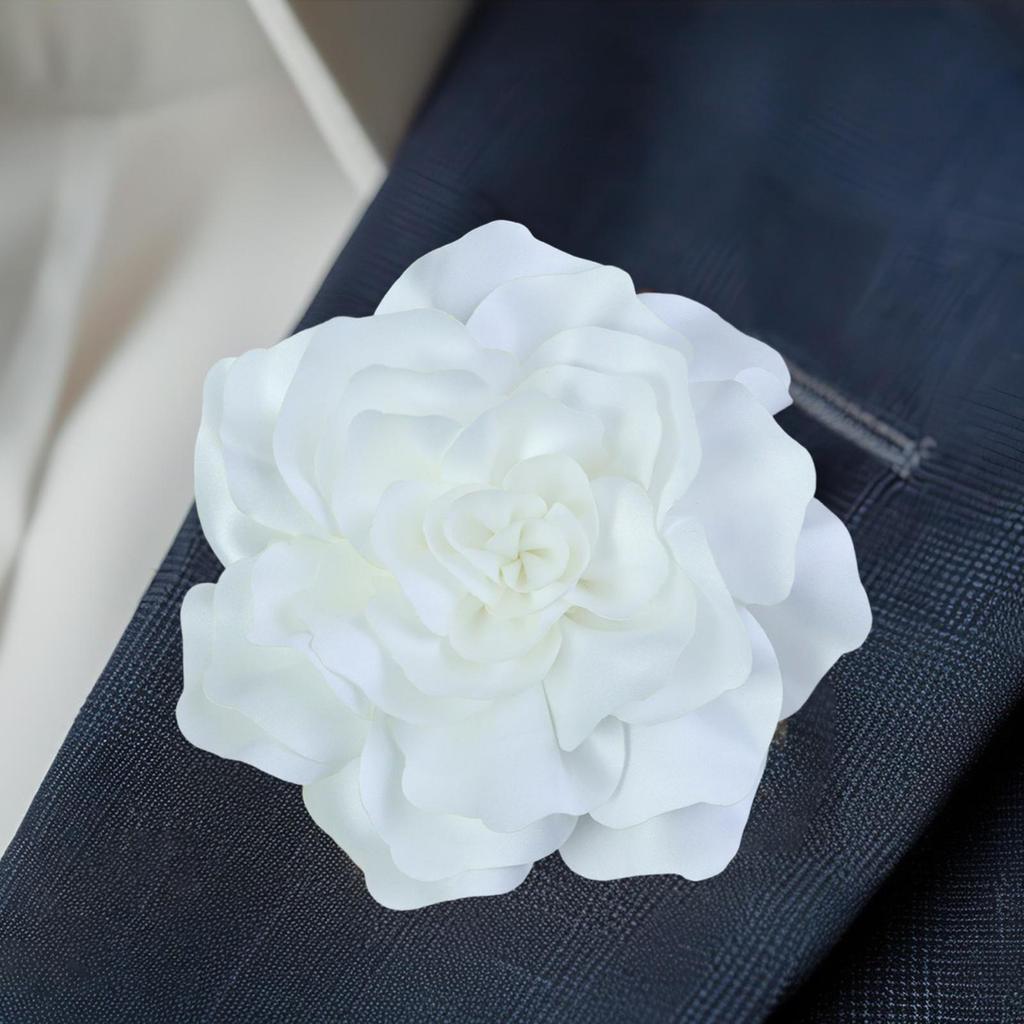 Flower Brooch Pin Boutonniere Classic Diameter 20cm with Clip Decorative Corsage Lapel for