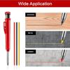 Solid Carpenter Pencil Set Woodworking Tools Mechanical Pencil 3 Colors Refill Construction Job Tools Carpentry Marking Scriber ZPG