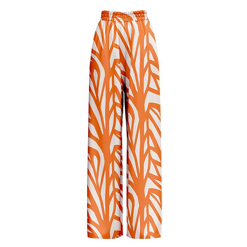 

Женские брюки с абстрактным принтом, широкие, с эластичной талией, пляжные Extra Large оранжевый
