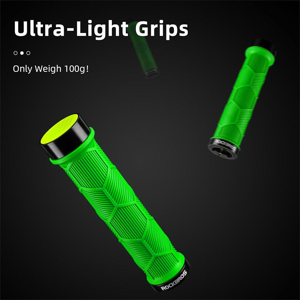 TPR bicycle grips with reflectors, green