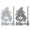 KX4B Metal Die Cuts Halloween Witch Cutting Dies Stencils DIY Cutting Template for Scrapbook Album Paper Card Embossing Craft