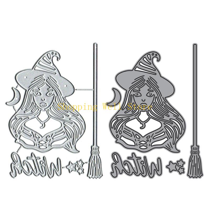 

KX4B Metal Die Cuts Halloween Witch Cutting Dies Stencils DIY Cutting Template for Scrapbook Album Paper Card Embossing Craft China Mainland