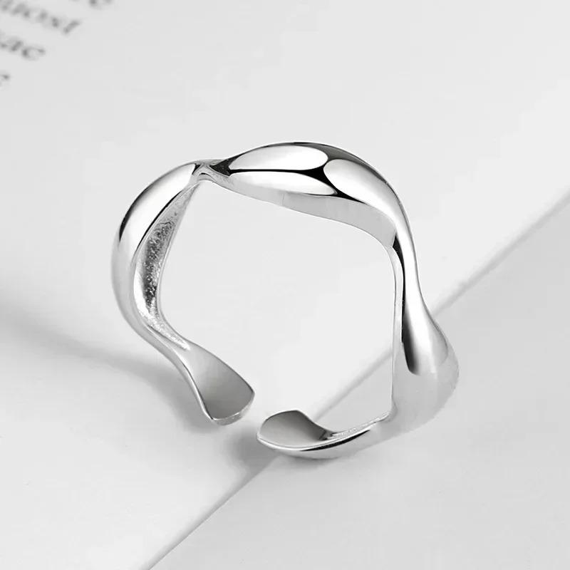 

Creative Handmade Rings for Women Irregular Wave Smooth Ring Minimalist Adjustable Open Rings Engagement Jewelry Accessories