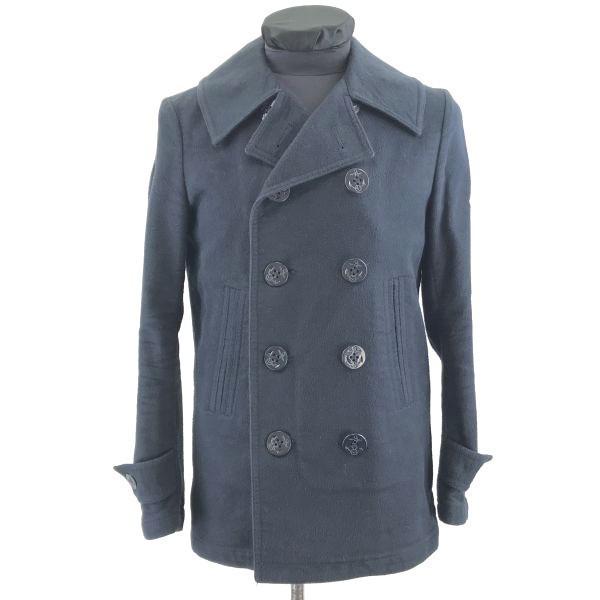 TOMORROWLAND/MAISON & VOYAGE/Cotton Pea Coat/Outerwear/M/Navy/Sleeve Patch(USED)