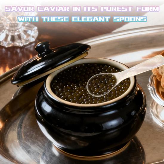 4PCS Shell Caviar Spoons - 9cm/3.54inch Mother-of-Pearl Spoons for Caviar, Yogurt, Caviar Serving Spoon, Shell Caviar Spoon Small Shells for Crafts