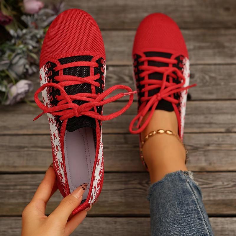 Fashion Women Flats Spring Autumn Fashion Comfortable Breathable Elastic Running Sneakers Women Casual Outdoor Walking Shoes for Women