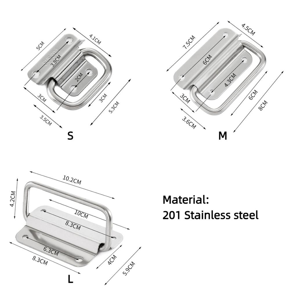 Durable Cabinet Drawer Handle Silver Simple Door Handle Folding Wooden Box Handle High Quality Stainless Steel Handle