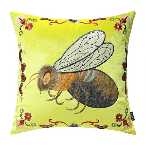 European Cushion Cover Animal Bee Embroidery Pillowcases Exquisite Cojines Decorativos Para Sofa Decorative Pillows Cushions