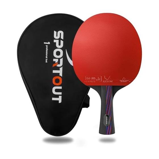 Sportout Table Tennis Paddle Set, Portable Table Tennis Paddle with Storage Case, Premium Table Tennis Racket for Indoor and Outdoor Games