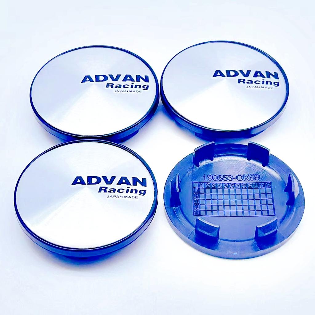 4pcs/Lot High Quality ADVAN Racing Emblem Logo 59mm Car Wheel Center Caps High Cap Accessories Wheels Hub Rim Hubcaps Cover